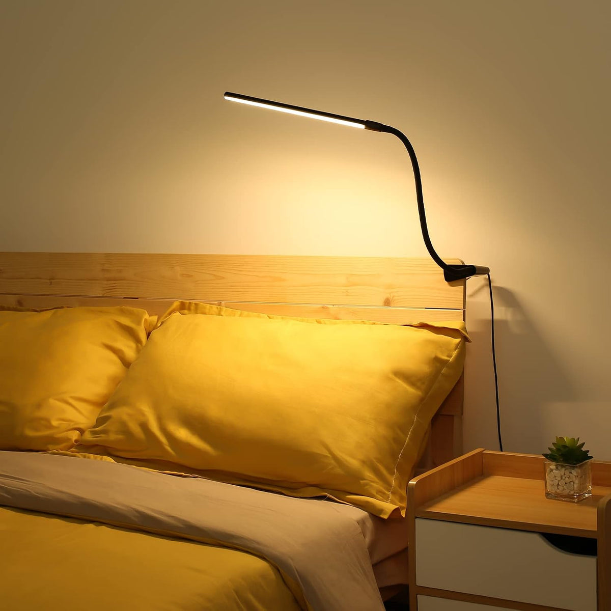 Lepro Clip on Desk Lamp, LED Reading Light with Clamp, 460LM 5W, Black