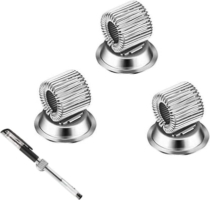 Medsuo 3PCS Magnetic Holders for Refrigerator, Single Pen Holders Organizer | Magnetic Pen for Refrigerator, with Adjustable Spring Loop, Fit for Any Size Pens, Whiteboard, Erase Board, Bulletion Board