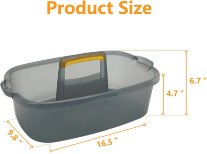Goderewild Multi-Purpose Plastic Cleaning Caddy with Handle, Shower Caddy Organizer/Storage Basket/Totes Portable for Bathroom Supplies, Cleaning Products, Under Sink Tool, Housekeepers (Grey)