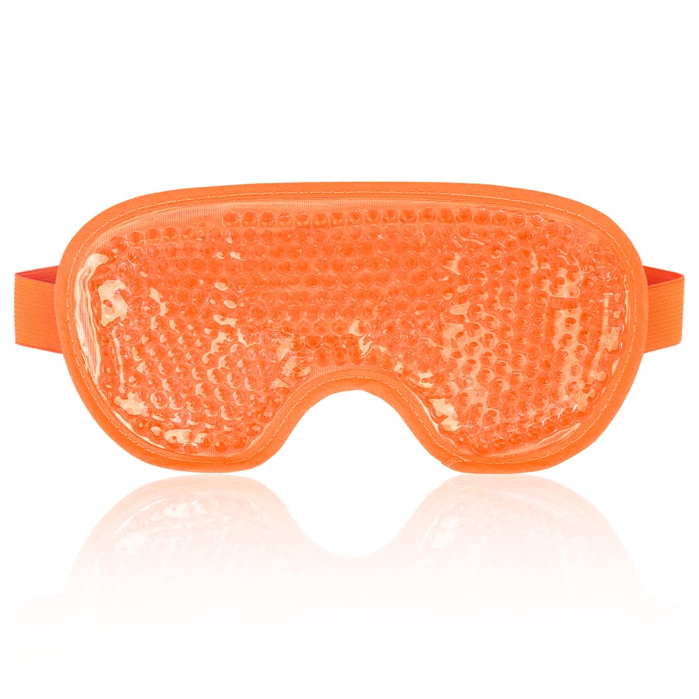 NEWGO Cooling Gel Eye Mask - Reusable Cold Pack for Puffy Eyes, Dark Circles, Migraine, Stress Relief - Purple With Soft Plush Backing