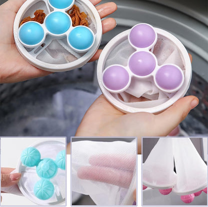 6 PCS Hair Filter Bag Floating Lint Catcher for Washing Machine Pet Hair Catcher Reusable Washing Hair Filter Cleaning Mesh Bag Dog Cat Hair Remover for Laundry(2 Styles
