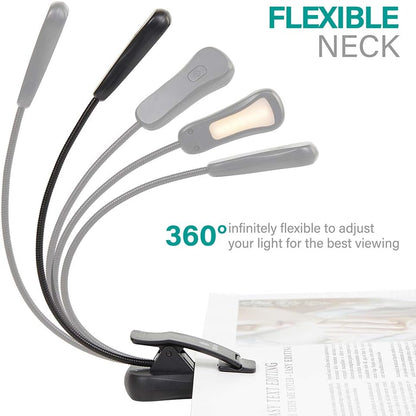 Vekkia Amber Rechargeable 7 Led Eye Care Book Light | with Blue - Light Blocking/3 Levels, 1600K for Eye - friendly Use/Offers Up to 70 Hours of Reading