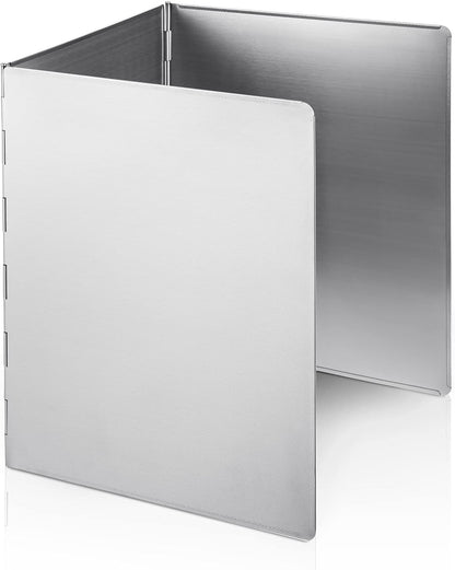 3 Sided Splatter Guard Stainless Steel Grease Splash Screen for Stove Top | Foldable Oil Splatter Shield for Wall, Cooktop, Frying Pan, Griddle