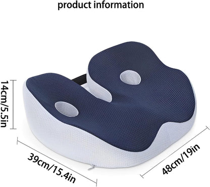 Seat Cushion, Seat Cushion for Sit Bone and Back Pain Relief, Butt, Tailbone, Hip, Hamstring, Posture Support - Memory Foam Comfort Ischial Tuberosity Pillow(Black)