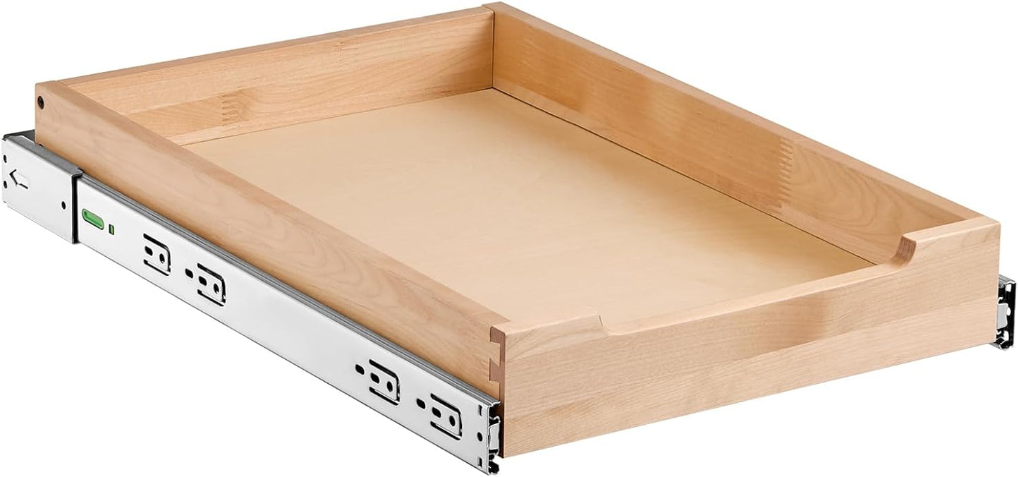 VEVOR Pull Out Cabinet Organizer, 14"W x 21"D Cabinet Drawer, Soft Close Slide out Shelf, Heavy-Duty Sliding Wood Drawer, Bottom Mount Size（14.5"W x 23"D）and Side Mount Size（15"W x 23"D） | Heavy-Duty Sliding Shelf with Bottom or Side Mounting for