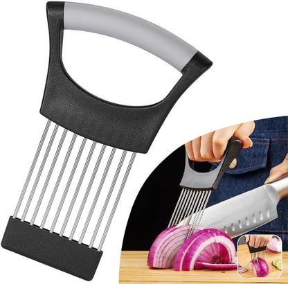 Onion Holder for Slicing, Lemon Slicer Cutter, Food Vegetable Chopper Assistant Tool for Meat, Potato and Tomato (Red, 1PCS)