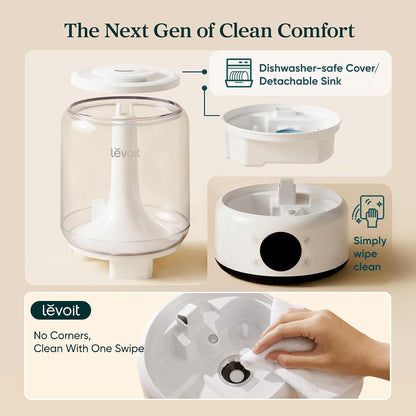 Levoit Humidifiers for Bedroom, Smart Warm and Cool Mist, Symptom Relief
