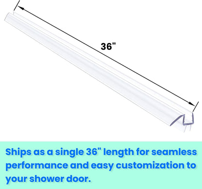36" Shower Door Bottom Seal Strip for 3/8" (10mm) Glass – Ultra Clear Polycarbonate Shower Door Sweep, Single Pack