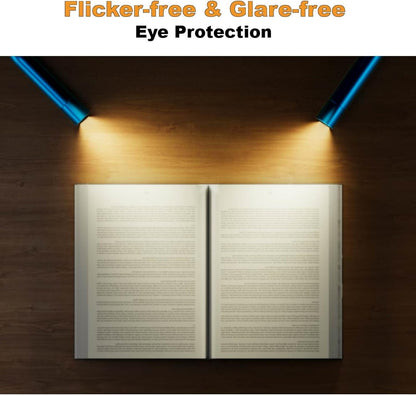 2 Pack Neck Book Lights, 3 Colors & 3 Brightness Levels, Flexible 380° Neck Light Rechargeable, LED Reading Lights for Books in Bed, 80 Hrs Lasting, Perfect for Reading, Knitting, Crafts, Repairs
