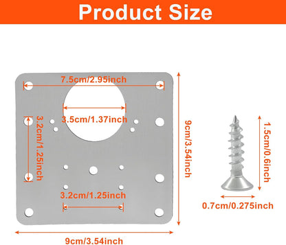 6 PCS Cabinet Hinge Repair Plate Kit, Stainless Steel | Brackets Mounting Screws, Protective Repair Board, For Kitchen Cabinet, Cupboard Doors and Furniture