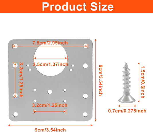 6 PCS Cabinet Hinge Repair Plate Kit, Stainless Steel | Brackets Mounting Screws, Protective Repair Board, For Kitchen Cabinet, Cupboard Doors and Furniture