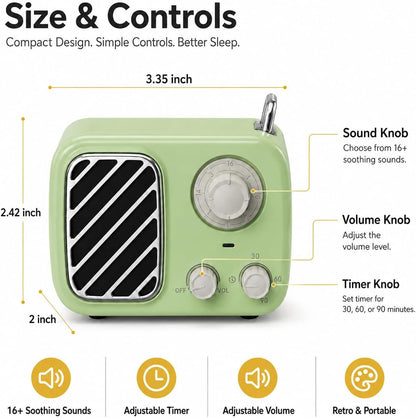 Portable White Noise Machine with Rich Sound, Non-Looping Sleep Sounds,Yellow