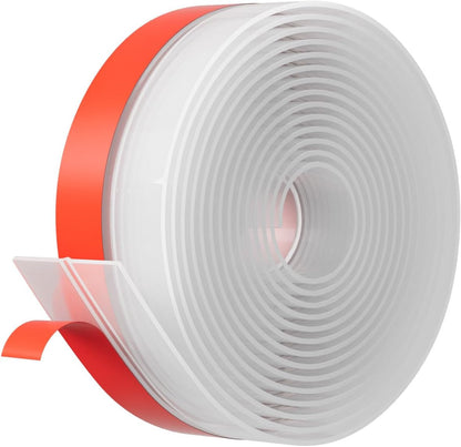 Door Weather Stripping, Silicone Door Seal Strip Sealing Tape, Door Draft Stopper Adhesive Seal Tape for Doors Windows &Shower Glass Door Gaps (Thickness Upgrade)