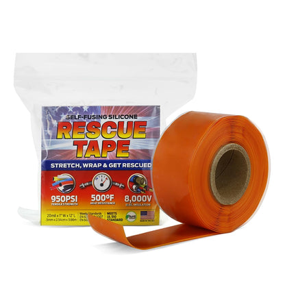 Bond It Rescue Tape, Self-Fusing Silicone for Emergency Plumbing, Pipe & Hose Repair, Electrical Insulation, Waterproof, 950PSI, Made in USA, 1" x 12', Clear