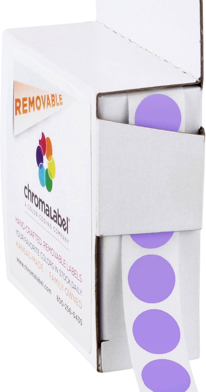 Removable Green Dot Stickers, 1/2 Inch, 1000/Box | Inventory Circle Labels with Removable Adhesive for Offices, Classrooms, Food Service, and Medical Settings. Made in USA