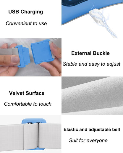 Portable Cordless Menstrual Heating Pad with 4 Heat Levels and 4 Massage Modes,Electric, Fast Large Heating Belly Wrap Belt (Black)