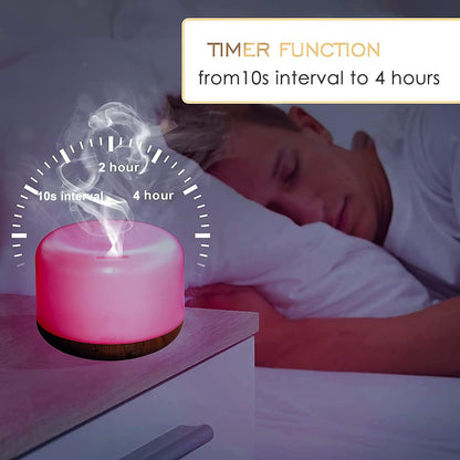 300ML Remote Control Air Diffusers for Essential Oil, Aroma Ultrasonic Scent Diffuser, Aromatherapy Humidfier Diffuser, 7 Color Changing LED Light, Auto-Off, Timer for Home, Room, Office, Kids
