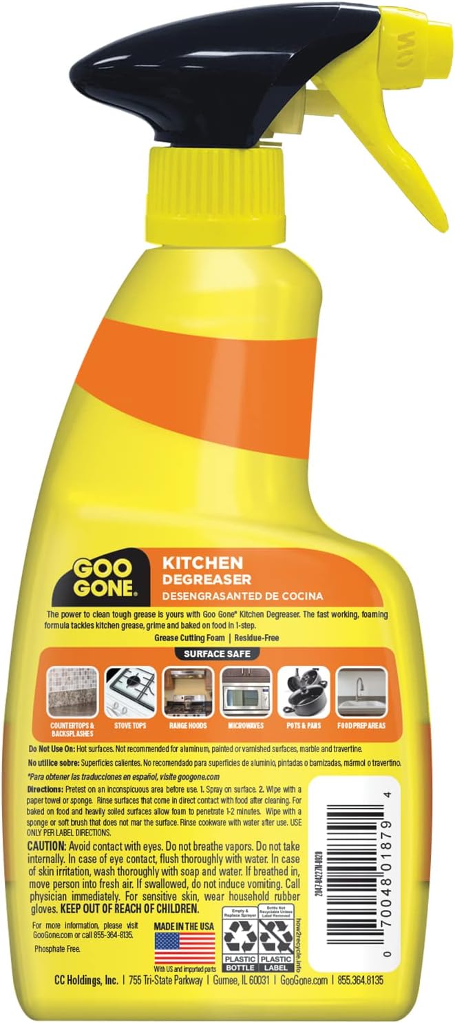 Goo Gone Kitchen Degreaser - Removes Kitchen Grease, Grime and Baked-on Food - 28 Fl. Oz.
