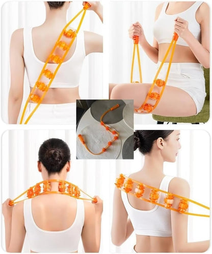 Back Massage Roller Rope, Professional Self Massage Tools, Portable Manual Massage Strap for Back Neck Leg Pain Relief Therapy Lymphatic Muscle Recovery Waist for Pain Relief