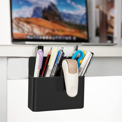 MoKo Magnetic Pen Holder, Pencil Accessories Whiteboard Organizer, White | Magnetic dry erase marker holder has two compartments and an ABS body for whiteboards, refrigerators and lockers.