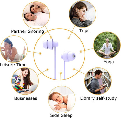 MAXROCK Sleep Earbuds,Ultra Soft Lightweight Sleep Earphones Headphones with Volume Control and Mic for Insomnia, Side Sleeper, Snoring, Air Travel, Meditation & Relaxation (Acid Blue)