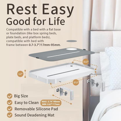 KIWIFOTOS Raised Bedside Shelf for Bed Tray Table Under Mattress