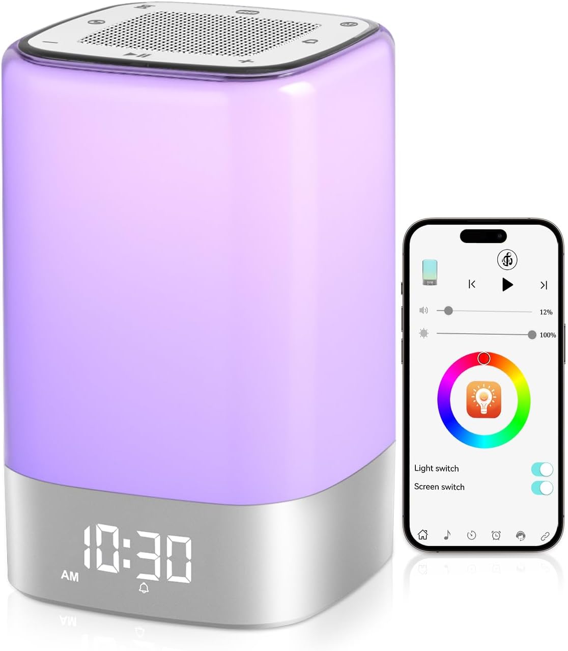 5 in 1 Sound Machine for Sleep,Alarm Clock & Night Light,Bluetooth Speaker