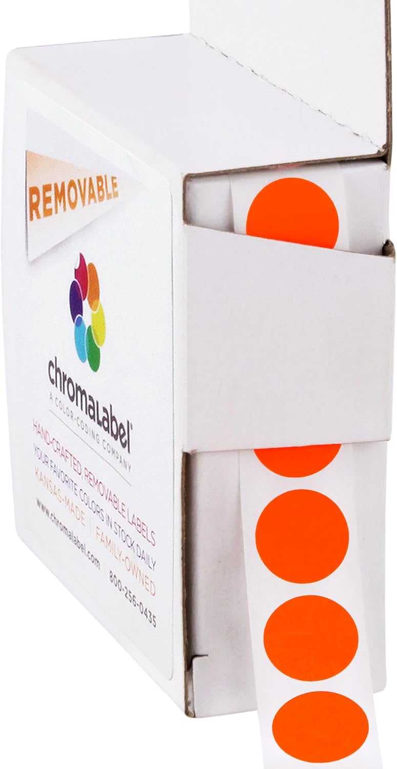 Removable Green Dot Stickers, 1/2 Inch, 1000/Box | Inventory Circle Labels with Removable Adhesive for Offices, Classrooms, Food Service, and Medical Settings. Made in USA