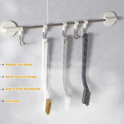 Set of 3 Kitchen Cleaning Scrubbers - Wire Brush (Stainless Steel + Brass + Nylon) for Range Hood Grease, Grime and Rust