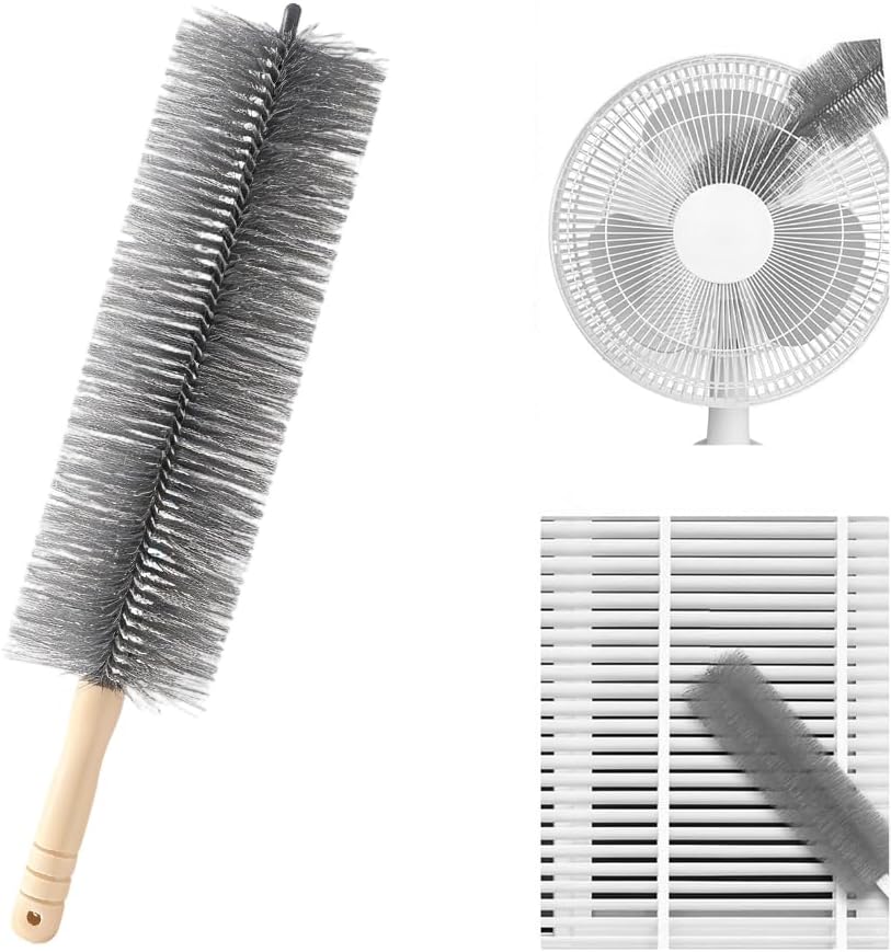Fan Cleaning Brush, 2026 New Bendable Microfiber Head Dusting Brushes, Reusable Fan Cleaner Brush Dust Remover for Electric Fans, Air Conditioning, Car Vents and Blind，Blue：43cm