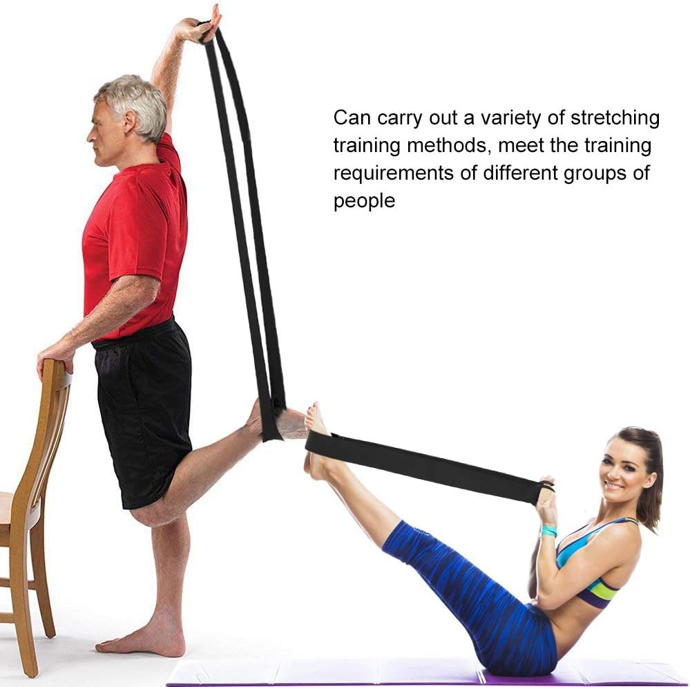 ZJchao Stretching Strap Yoga Strap, Foot Drop Fascitis Plantar Ankle Training Belt, Exercise Strap, Black, OK Cloth