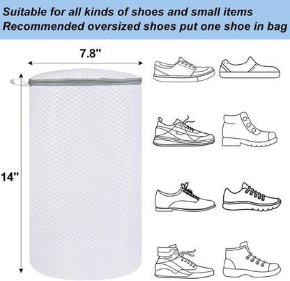 Vivifying Shoe Washing Machine Bag, 2 Pack Honeycomb Mesh Laundry Bag with Zipper for Sneakers, Running Shoes, Sock, Bras, Delicates and Toys