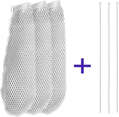 Nylon Lint Trap for Washing Machine Drain Systems & Discharge Hoses - Fits All Washing Machines (3Pcs Nylon Velvet Collector and 3Pcs Tie Strap)