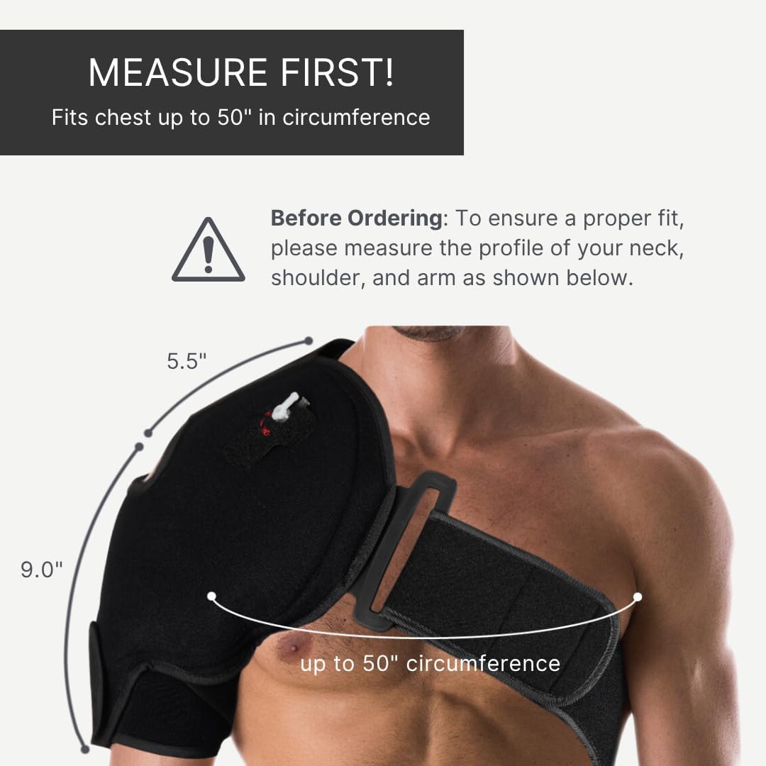 NatraCure Hot or Cold Therapy Shoulder Ice Pack Wrap, Brace for Pain Relief - (Heating Pad for Rotator Cuff Injuries, Surgery, Gym, Baseball, Pitching) - 6032