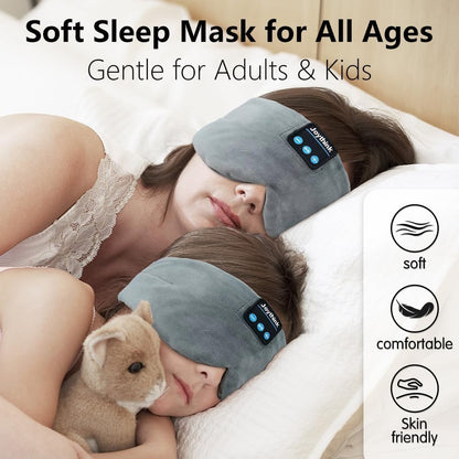 Joythink Sleep Headphones Bluetooth Sleep Mask Silk Headband Earphones Bluetooth Eye Mask for Sleeping On Side Blackout Soft Sleep Earphones Music Kids Children Eye Cover Purple
