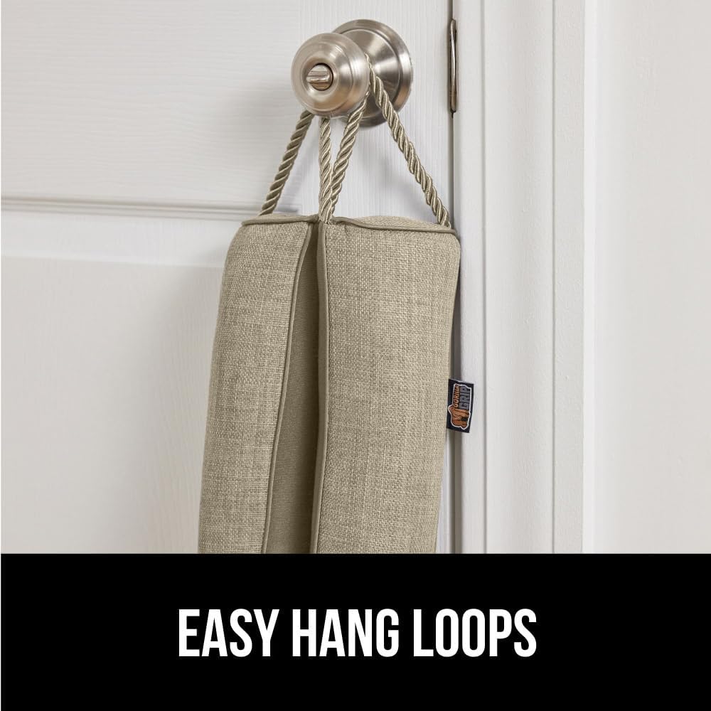 GORILLA GRIP Door Draft Stopper for Bottom of Doors, Cold Air Insulation Sweep, Weather Stripping Seal Noise, Soundproofing, Warmth Sealer, Easy Install Gap Filler, Home Essentials, 32 Inch, Gray