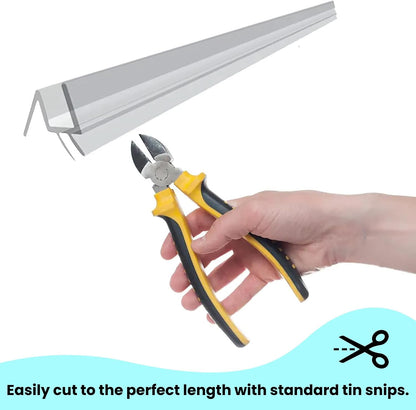 36" Shower Door Bottom Seal Strip for 3/8" (10mm) Glass – Ultra Clear Polycarbonate Shower Door Sweep, One Pack
