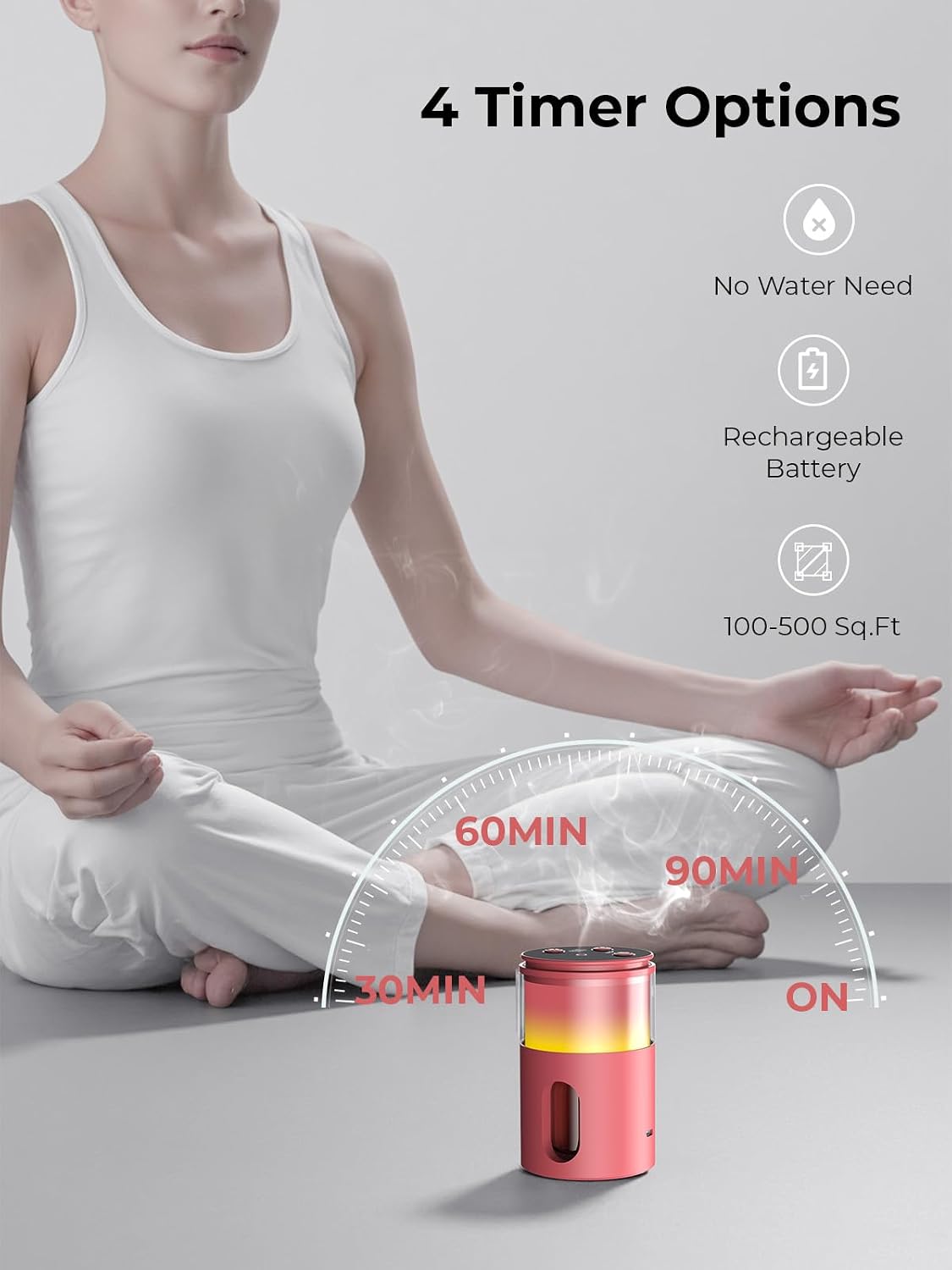 Waterless Essential Oil Diffuser: 𝟗-𝐂𝐨𝐥𝐨𝐫 𝐋𝐄𝐃 for Home