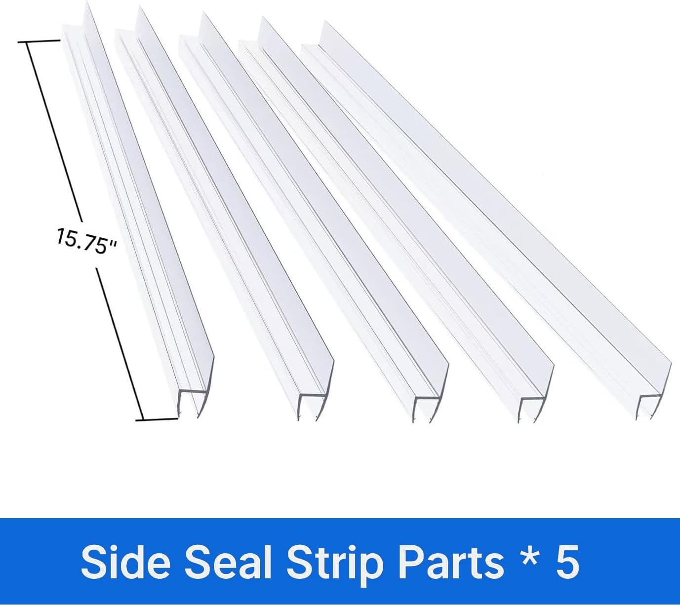 3 PCS Frameless Shower Door Bottom Seal 1/4 Inch Glass (15.75 in x 3),3 Section Segmented Installation Kit,Glass Shower Door Seal Strip Bottom,Weather Stripping Sweep Leak Water Guard