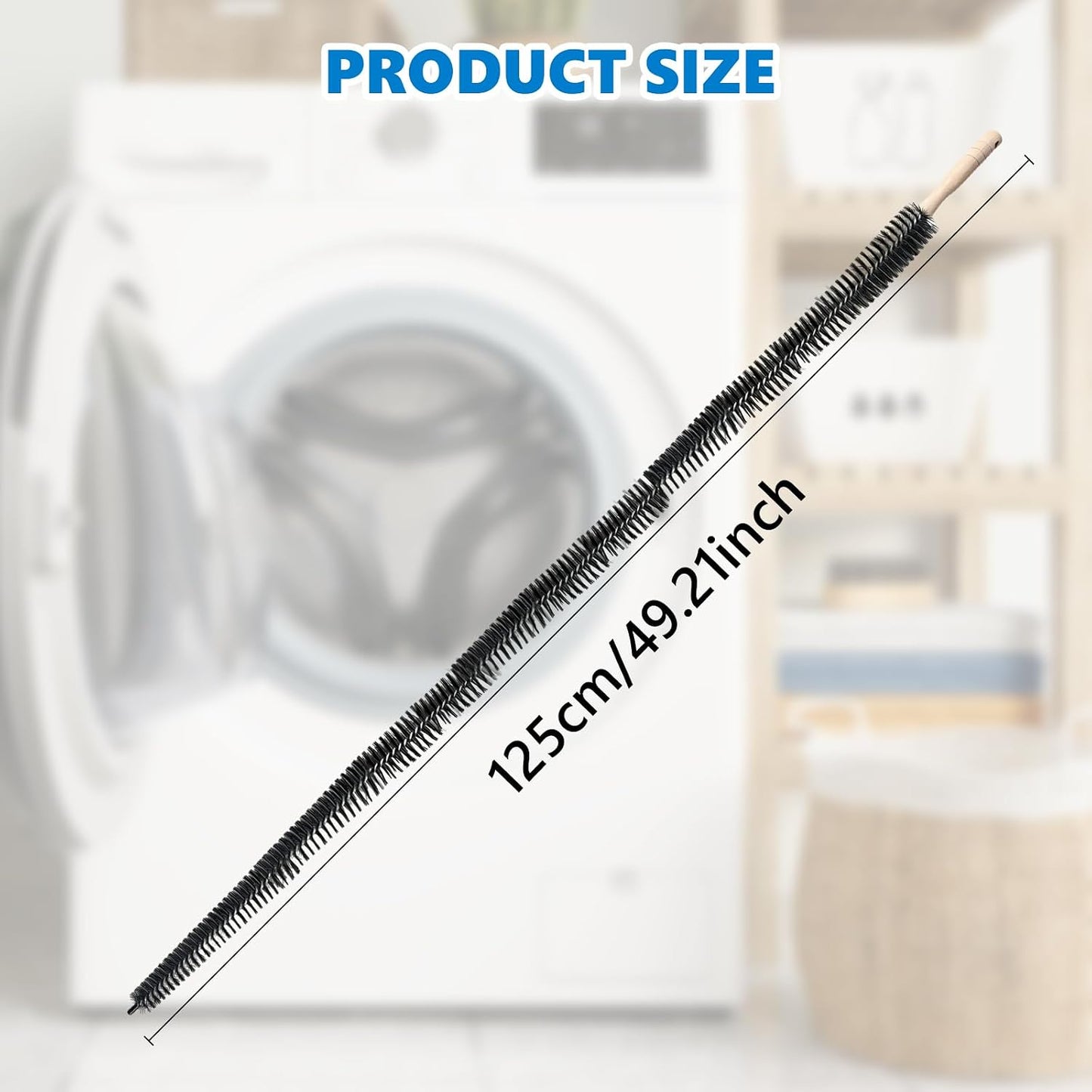Full-Bristle Dryer Vent Cleaner Brush, Dryer Lint Brush and Lint Removal Tool for Trap and Duct, 27.95 Inches, Flexible for Deep Cleaning to Remove Pet Hair & Lint and Improve Efficiency