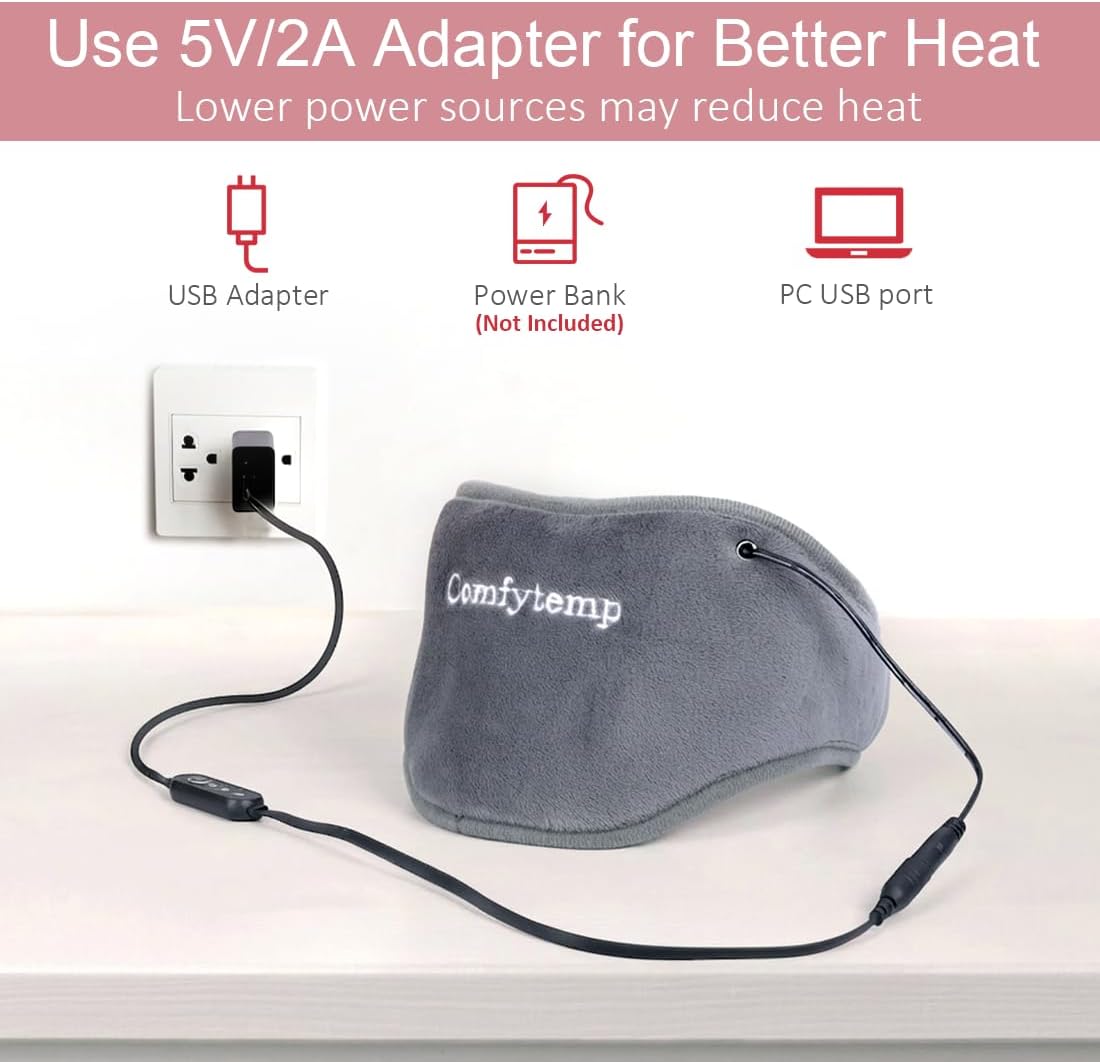 Neck Heating Pad, USB Wearable Heating Pad, Heated Neck Wrap for Warmth | 3 Heat Auto-Off, Electric Thermal Brace, Small USB Warmer for Daily Use, Gift for Women Grandma, 16"-22"