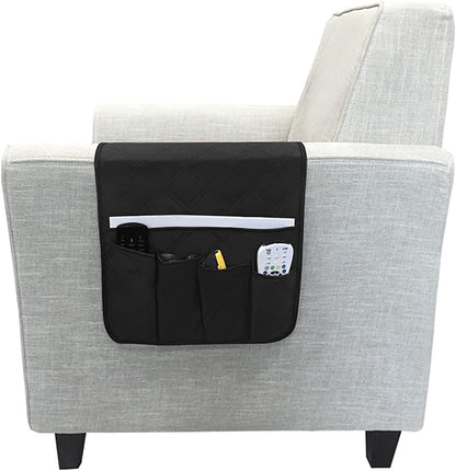 Couch Sofa Armrest Organiser Arm Chair Caddy Bedside Storage Pocket with 8 Pockets TV Remote Holder Bed Storage Pocket Bag for Cellphone Tablet Notepad Book Magazines DVD Glasses