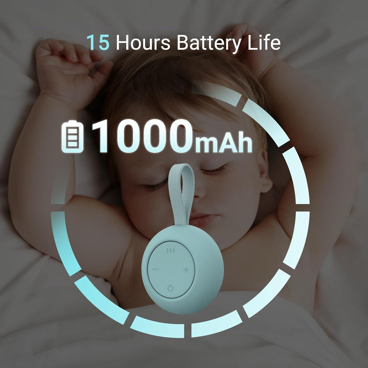 Jaroco Portable Baby Sound Machine [White Noise for Babies Kids Adults][Sleep Soother][12 Soothing Sounds] 15 Hours Battery Life, Registry Gift,Shower,Clips on Baby Stroller Rose