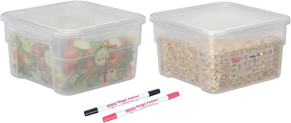 2 Pack 18 QT BPA-Free Translucent Polypropylene Airtight Food Storage Containers, Labeling Area, Stackable Bulk Storage for Flour, Rice, Sugar & Pet Food