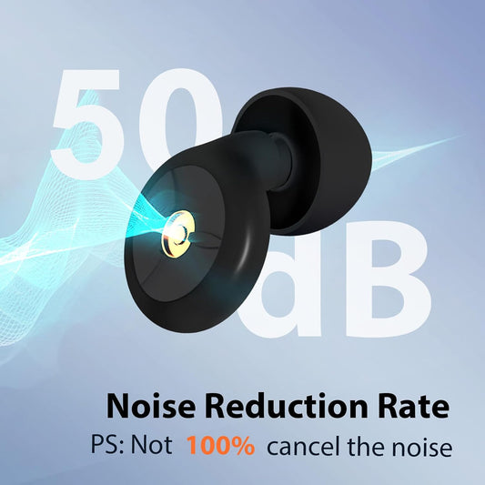 Ear Plugs for Noise Reduction, Lihobi 50dB Super Soft Reusable Silicone Earplugs for Sleeping Concerts Work Study - 6 Ear Tips in S, M, L with Case High Fidelity Hearing Protection
