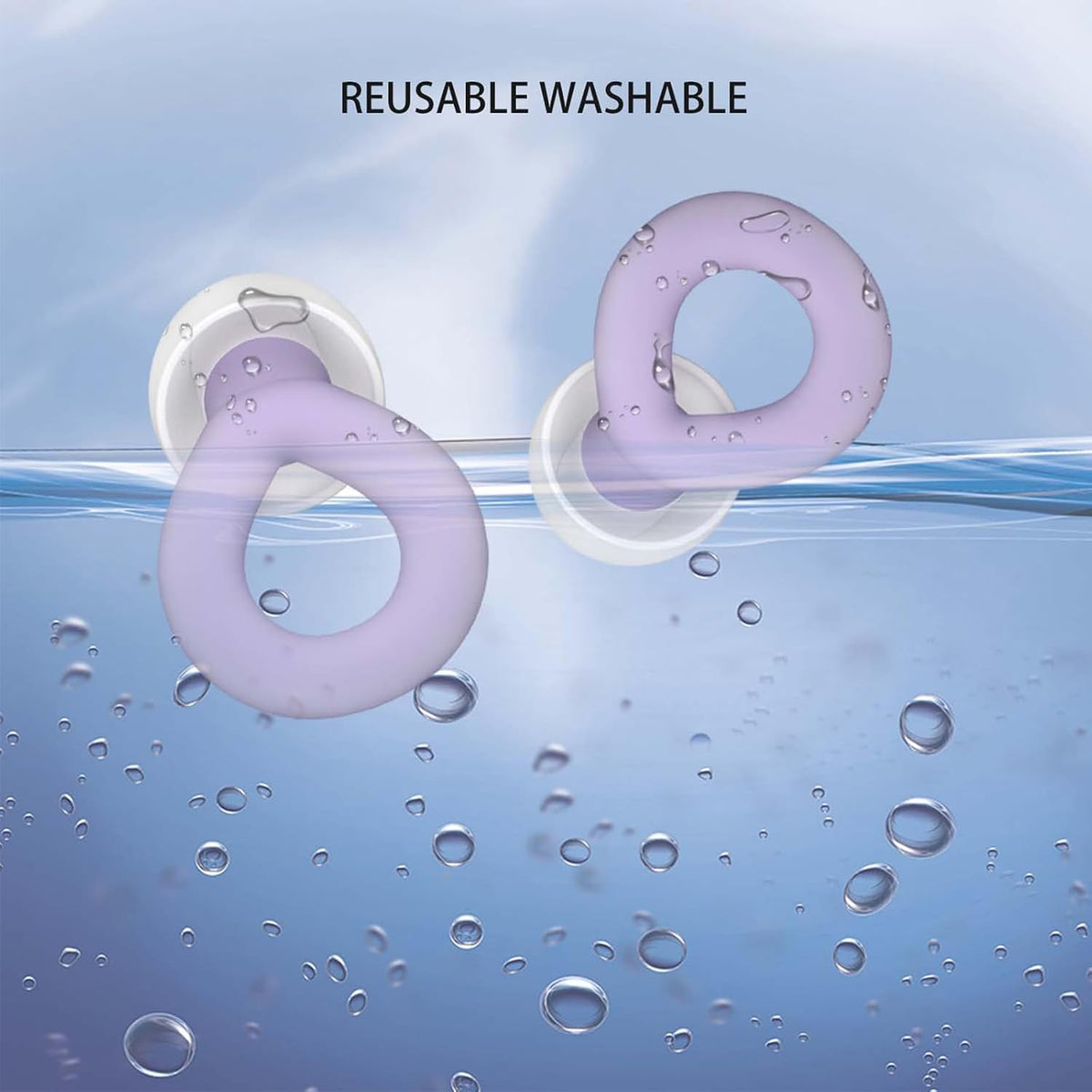 Silicone Ear Plugs for Noise Reduction, Reusable Ear Plugs for Sleeping Noise Cancelling, Concerts, Motorcycle, Travel & Hearing Protection NRR 33dB - 8 Ear Tips in XS/S/M/L, Black