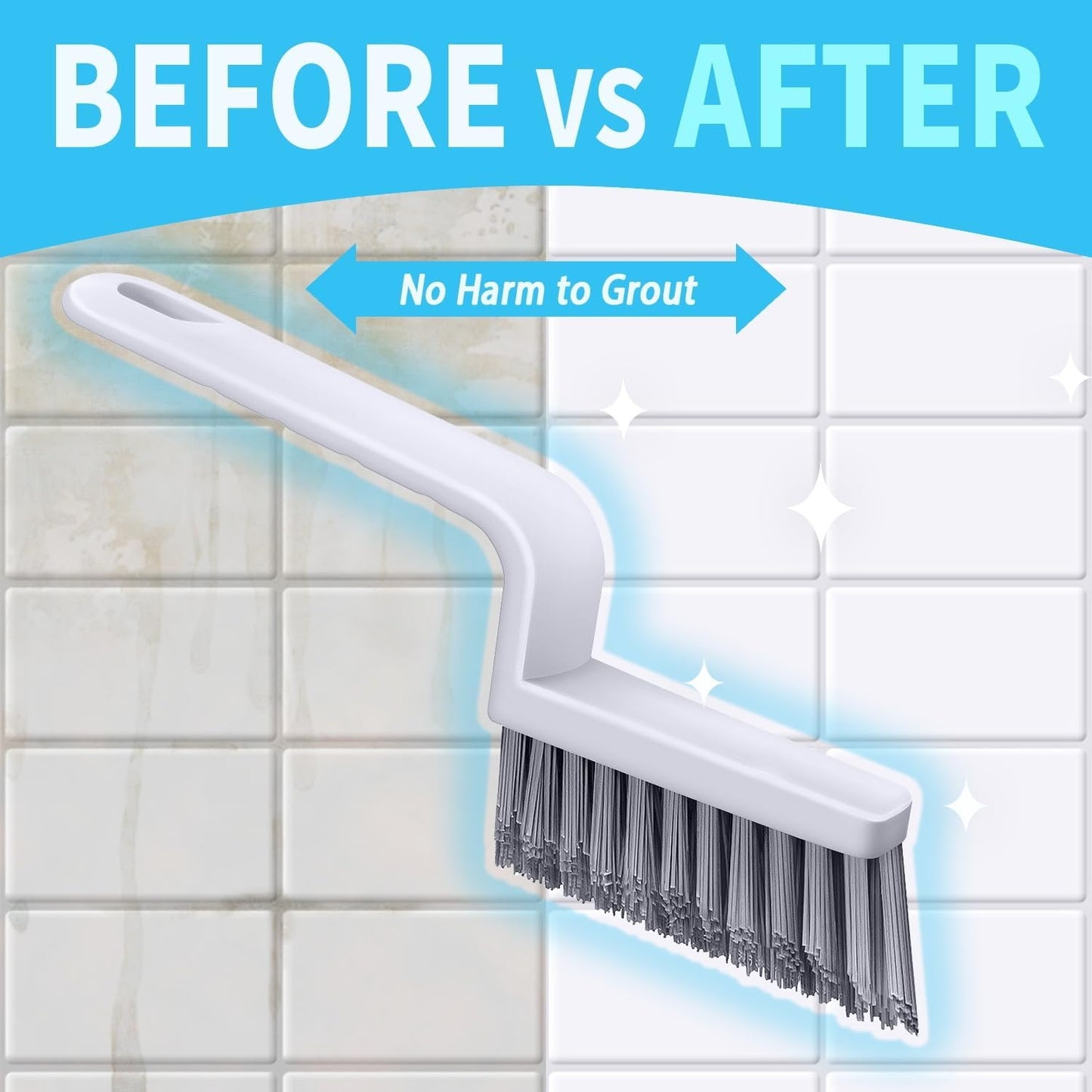 Lumkew Grout Cleaner Brush V Shape, Stiff Grout Cleaning Brushes for Tile Floor, Handheld Grout Scrub Brush Set for Shower, Bathroom, Kitchen, Household Use,2 pcs | Stiff Grout Cleaning Brushes For Tile Floor, Handheld Grout Scrub Brush Set For Shower,