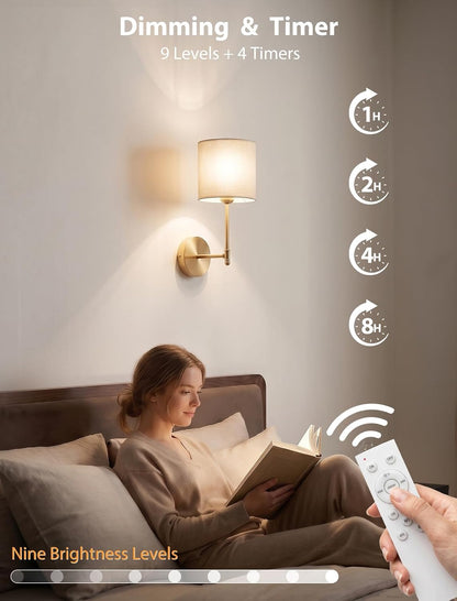 Wall Sconces Set of Two Rechargeable Cordless Wall Decor with Magnetic Bulb