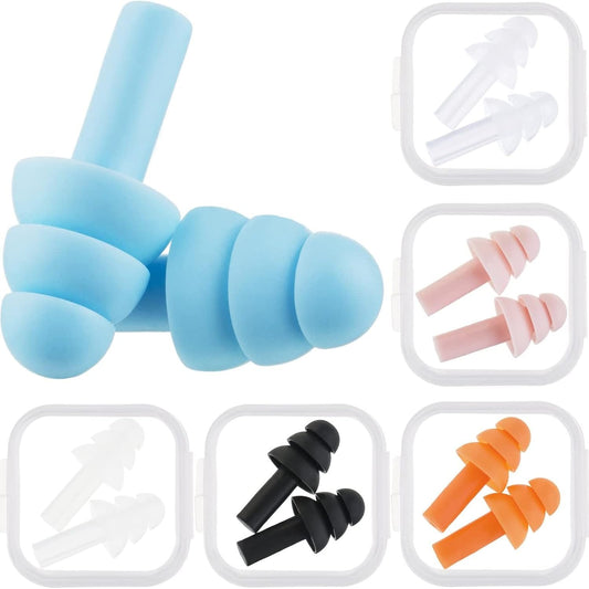 6 Pairs Kids Adults Ear Plugs Swimming Noise Cancelling Reusable Earplugs for Sleeping and Swimming, 6 Assorted Colors(Fresh Colors)