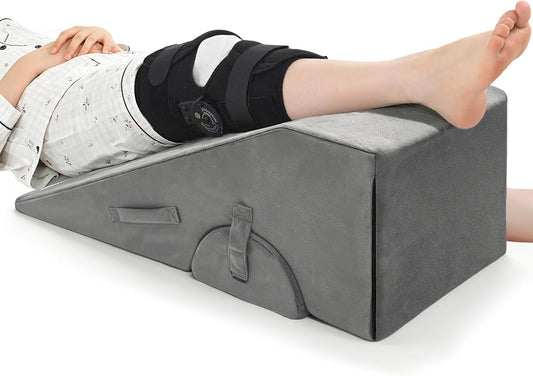 Leg Elevation Pillows for After Surgery, Height-Adjustable Knee Replacement Recovery Wedge Pillow for Single Leg Hip Ankle Knee Relief Keep Leg Straight